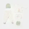 Bibaby Organik Hastane Çıkışı 5li Tiny Birds Ekru - Yeşil
