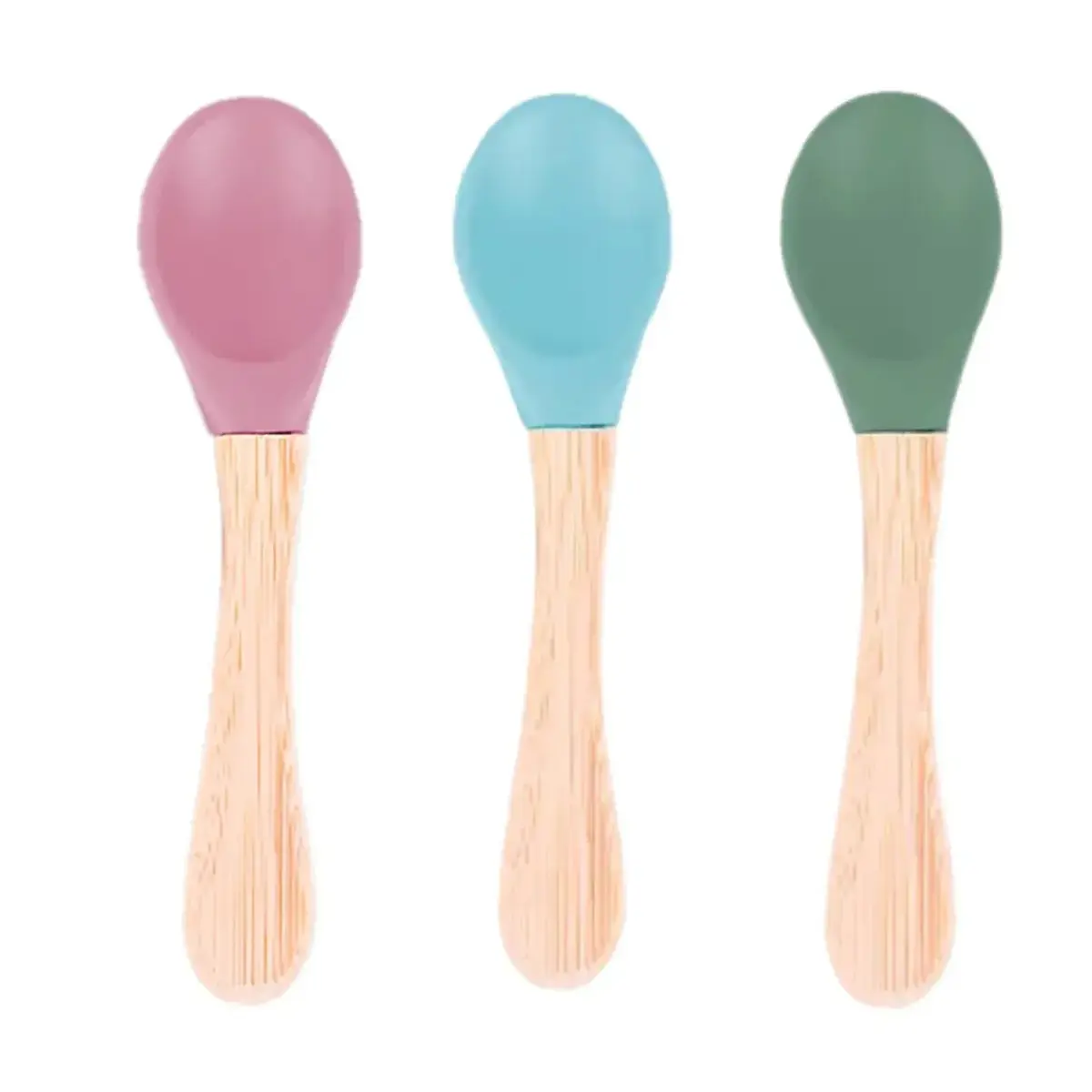 BM Care Bambu Mama Kaşığı Yeşil-Mavi-Pembe