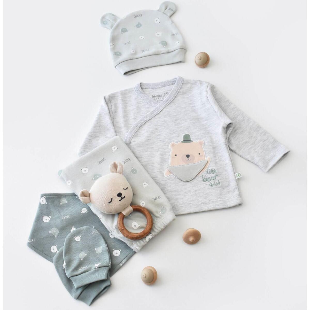 Bibaby Organik Hastane Çıkışı 5li Hug Me Bear Kar Melanj