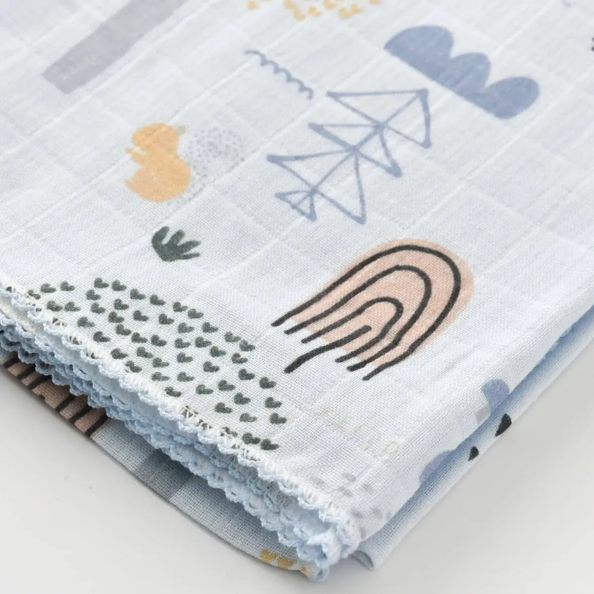 Bibaby Müslin Battaniye Rain Tree Mavi