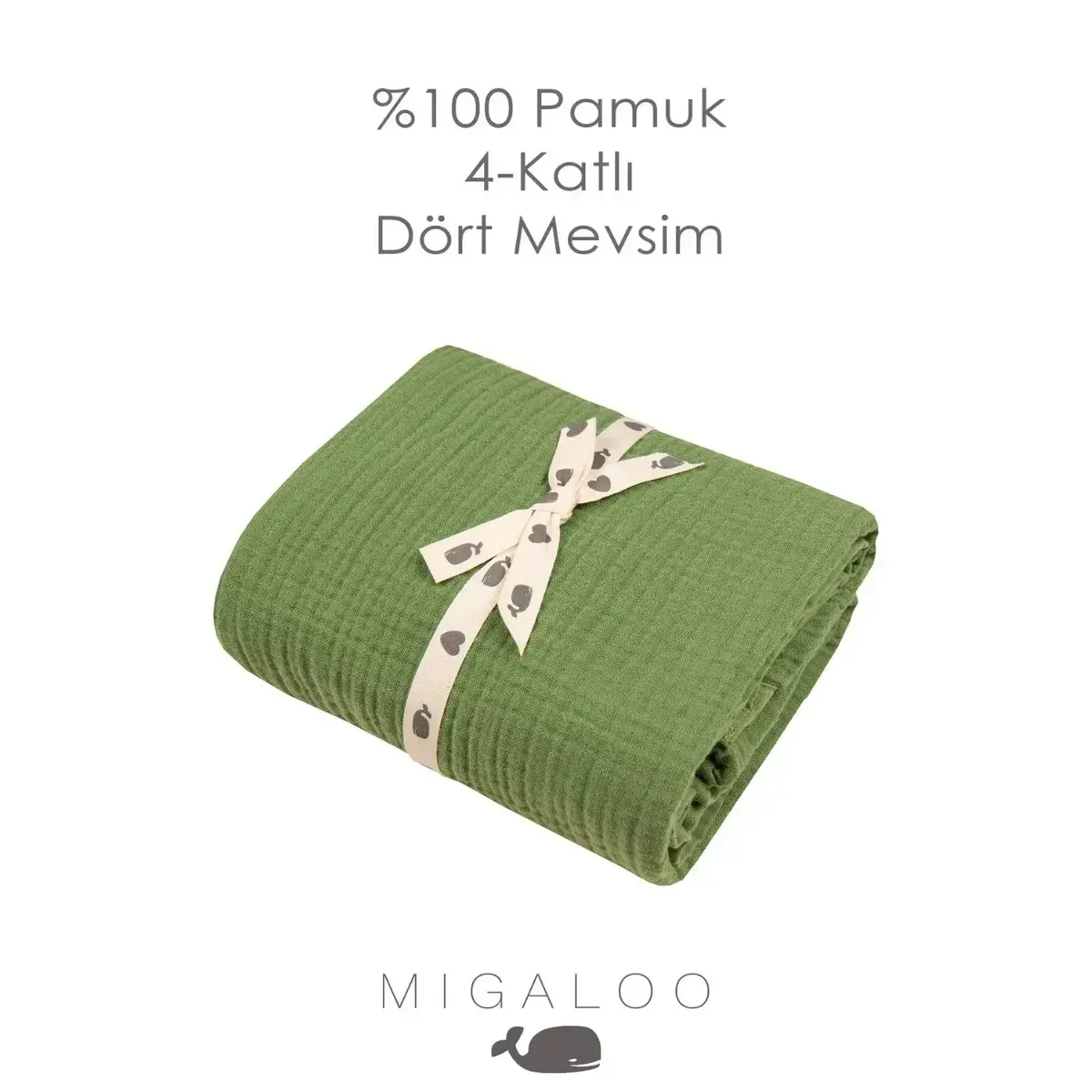 Mixi Baby Migaloo Müslin Örtü Dört Katlı 90x120 cm Yeşil