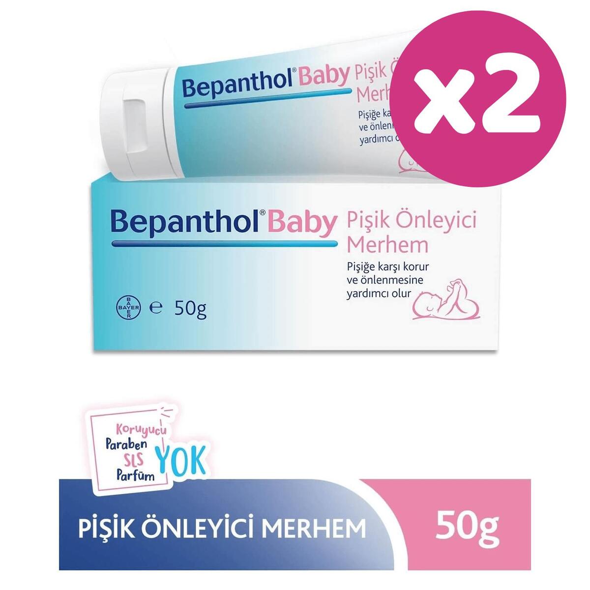 Bepanthol Baby Pişik Önlemeye Yardımcı Merhem 50 gr x 2 Adet