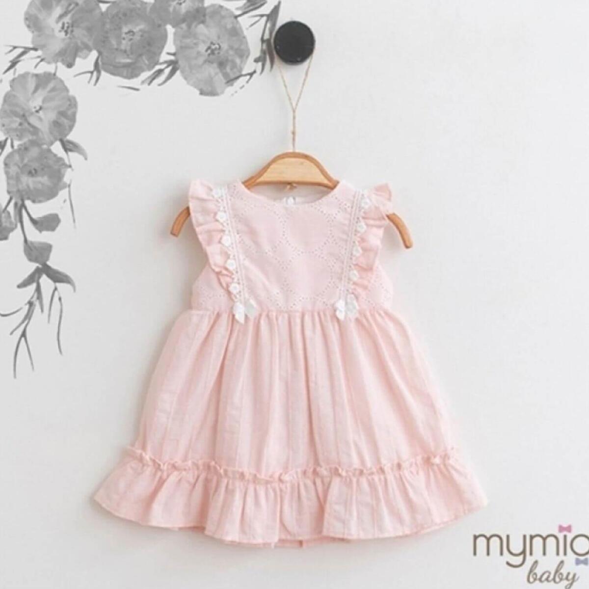 Mymio Elbise Jakarlı Fistolu Somon