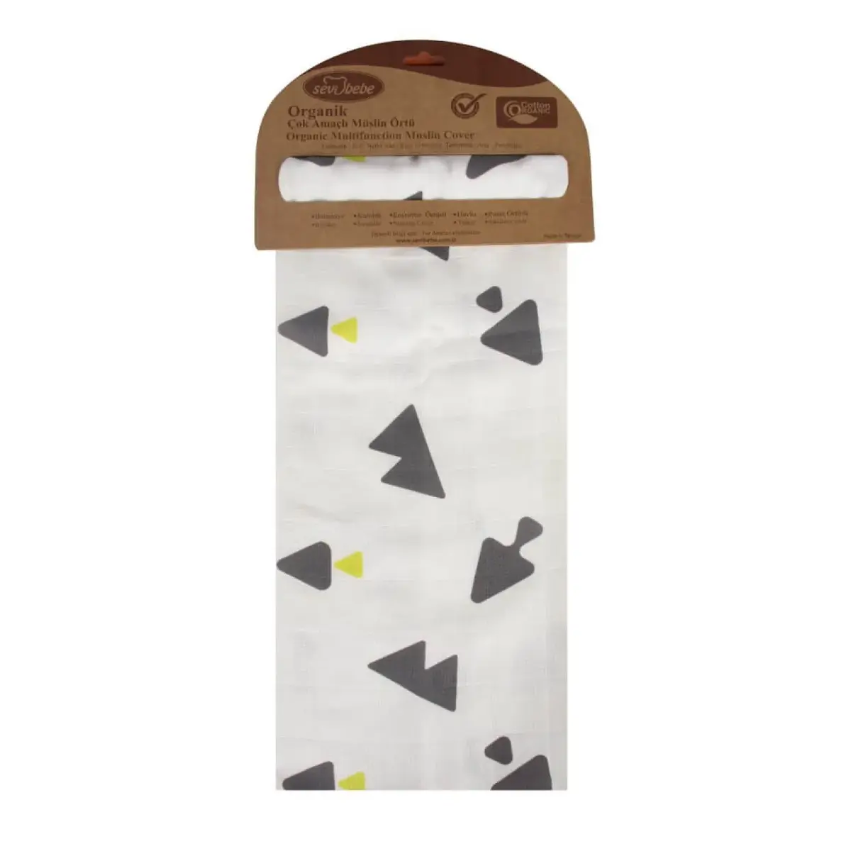 Sevi Bebe Organik Müslin Battaniye 100x100cm Üçgen