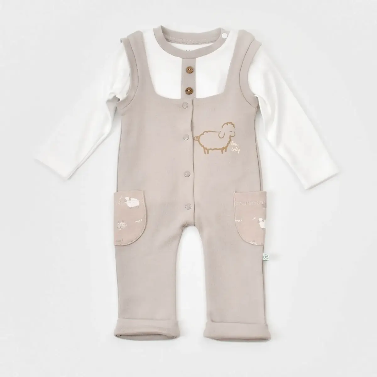 Bibaby Organik Salopet Tulum Curly Sheep Bej