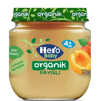 Hero Baby Organik Kavanoz Maması Kayısı 120 Gr