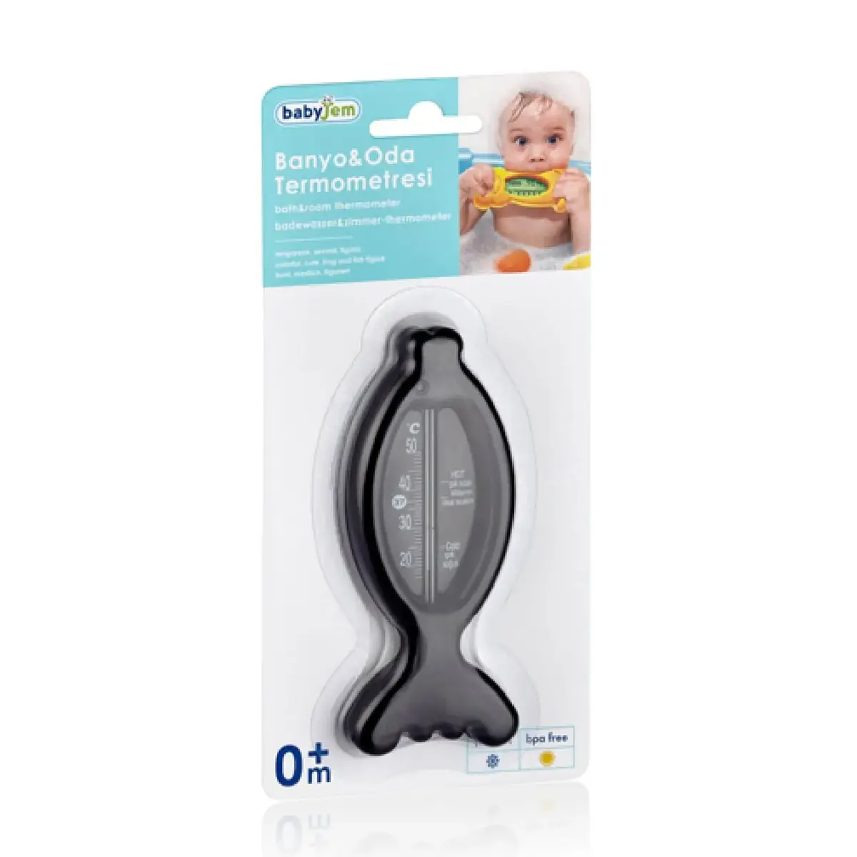 Babyjem Banyo&Oda Termometresi Balık Siyah