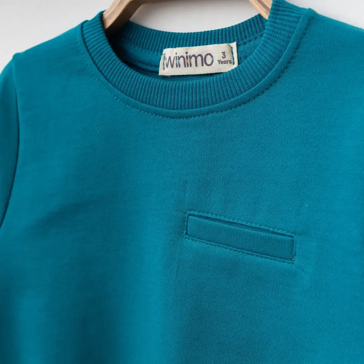 Winimo Sweatshirt Parçalı Basic Turkuaz