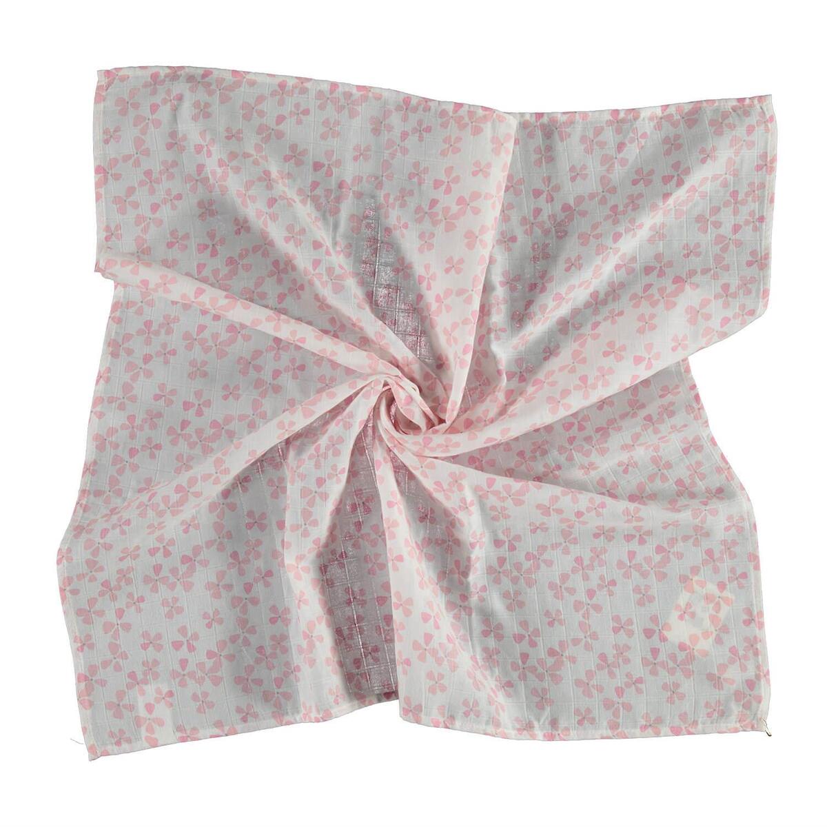 Bibaby Müslin Battaniye Çiçekli 90x90cm Pembe
