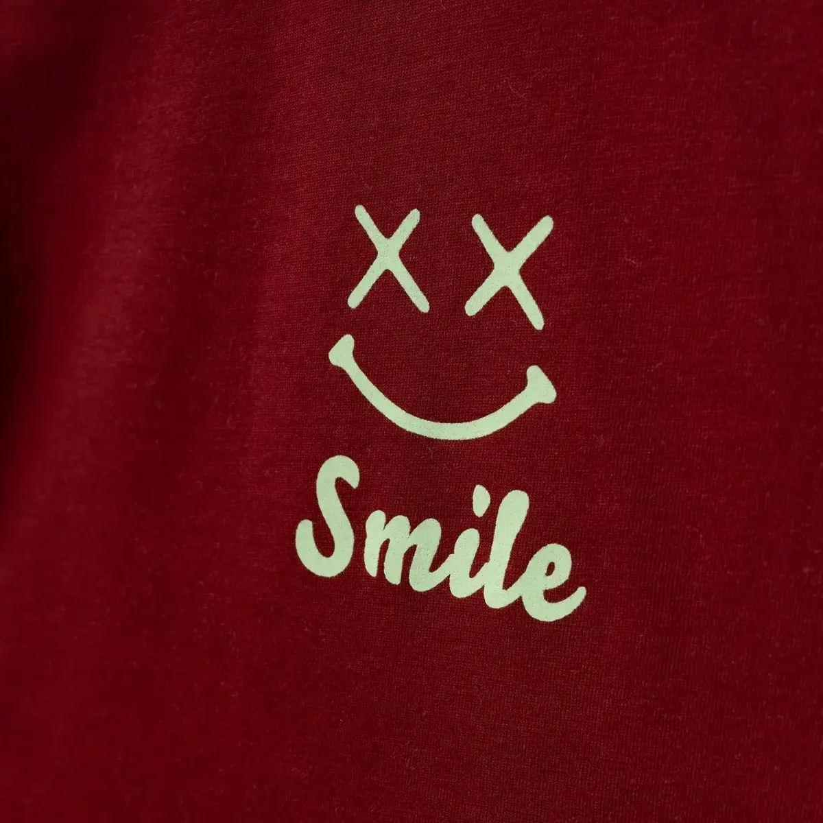 Winimo T-Shirt Smile Baskılı Bordo