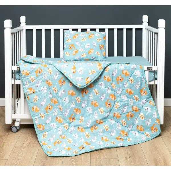 Bebek Nevresim Seti Kedi 3 Parça Çantalı 100x150