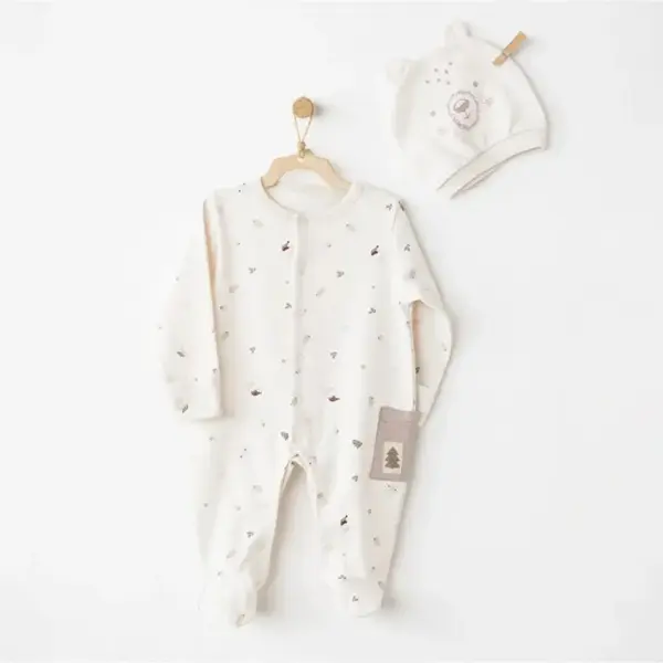 Andy Wawa Tulum Şapka Takım My 1st Wardrobe Ekru