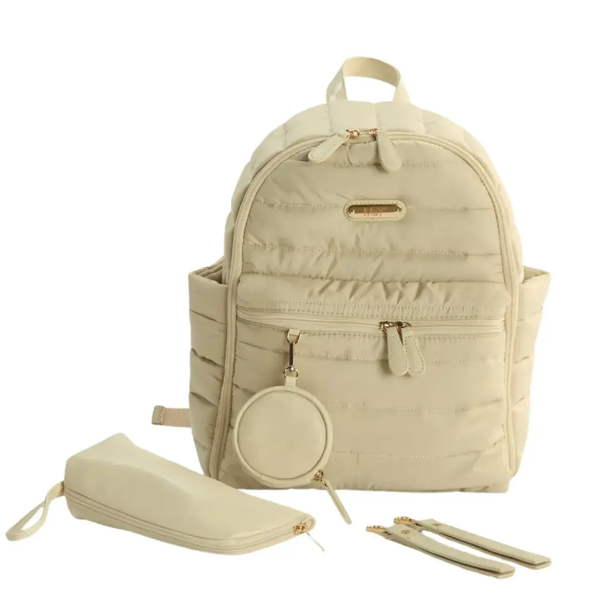 M&Y Collection Puff Deri Sırt Çantası Krem / Cream