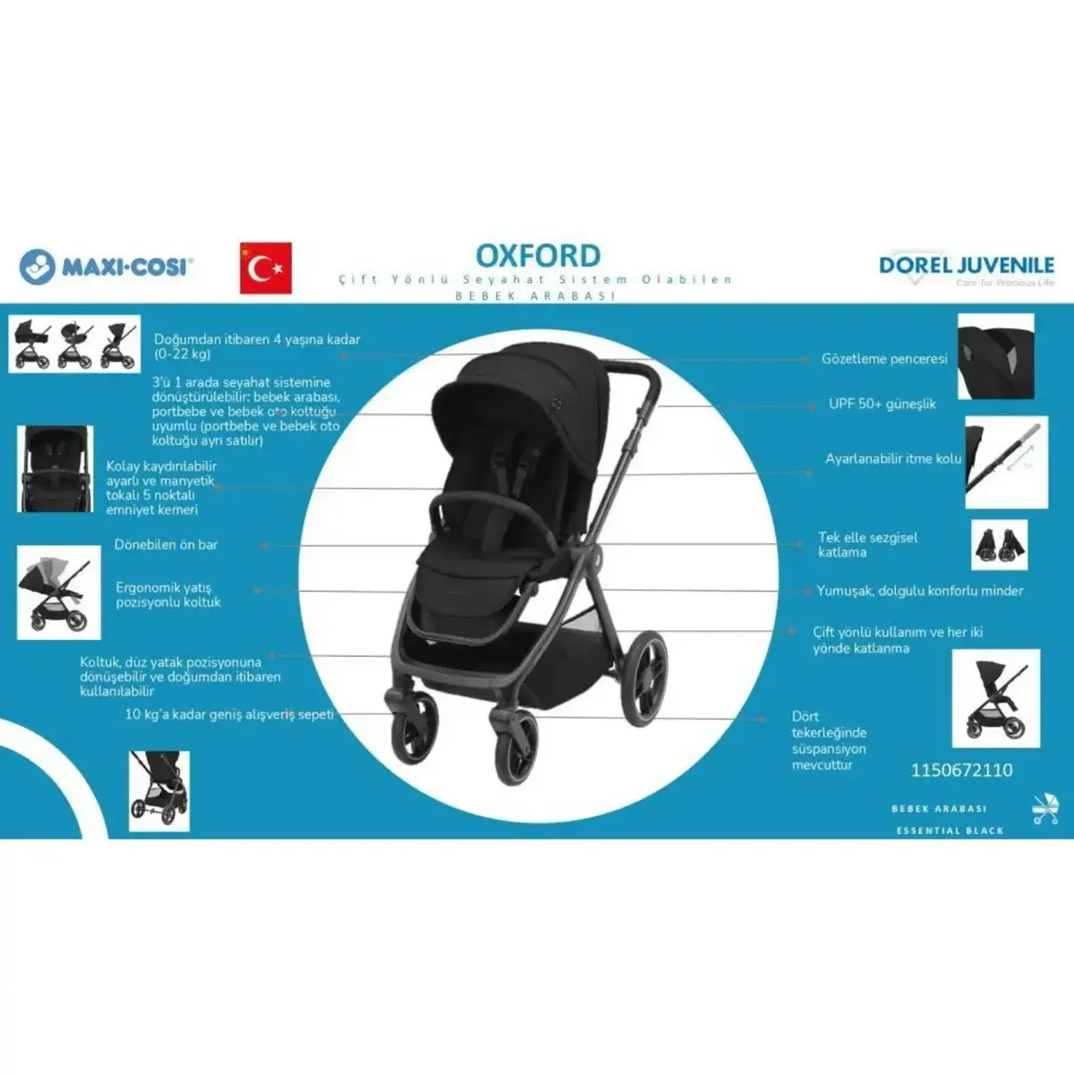 Maxi-Cosi Oxford Bebek Arabası Twillic Truffle