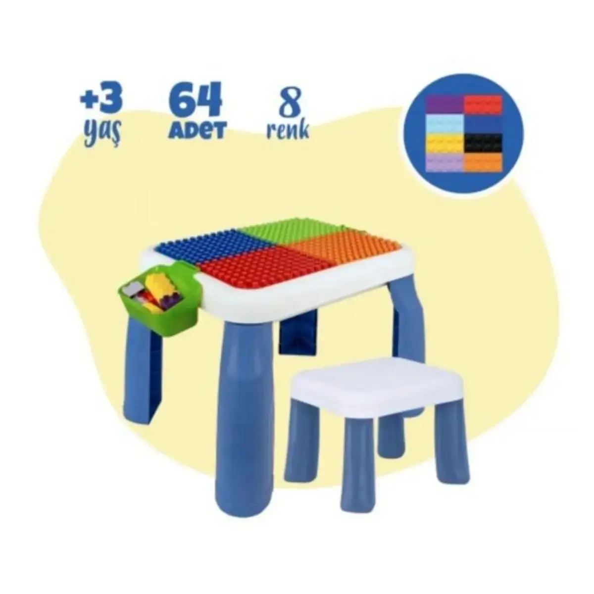 Büyük Sandalyeli Bi-Bloks Masası - Bloksuz