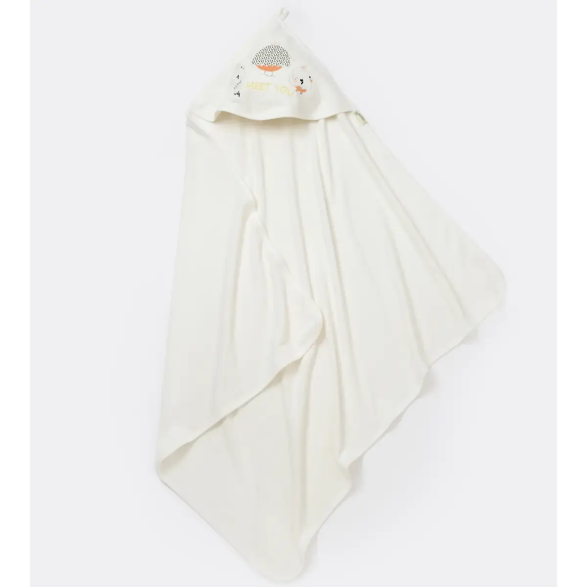 Bibaby Organik Havlu Örme New Chick Beyaz - Sarı