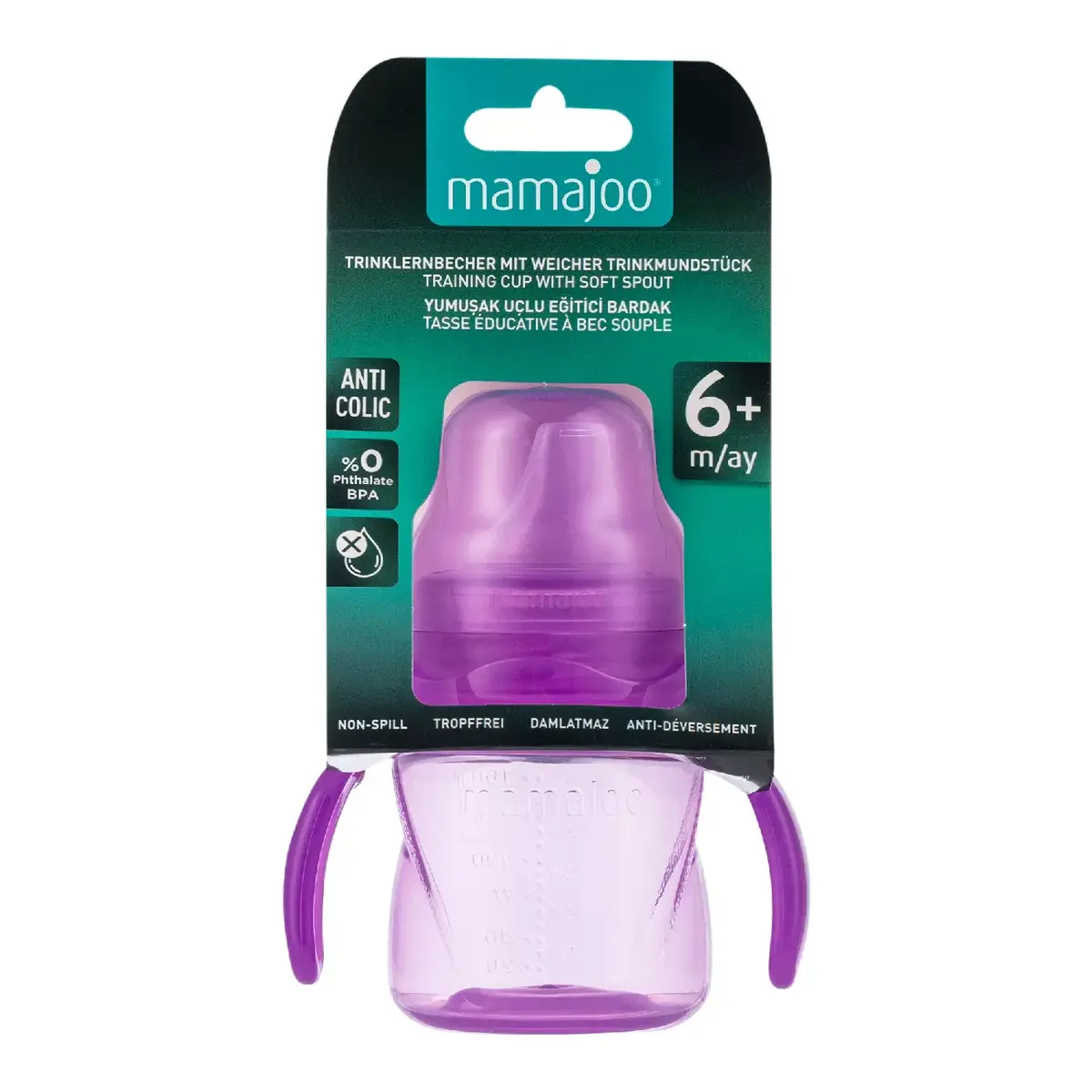 Mamajoo Kulplu Eğitici Bardak 160 ml Mor