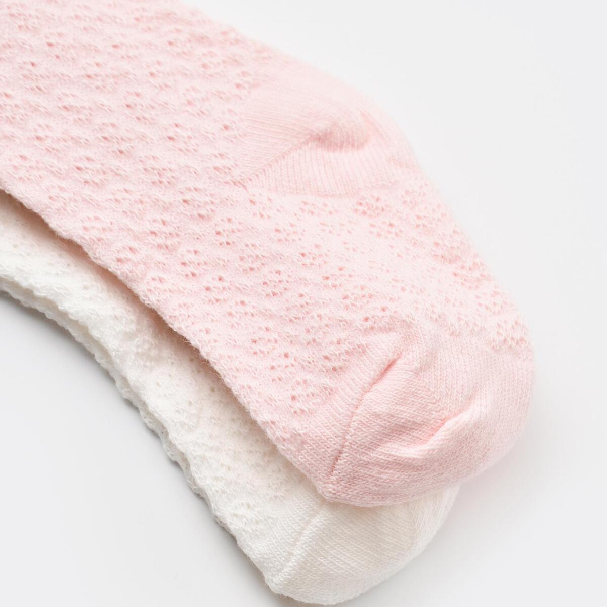 Bibaby Organik Çorap Külotlu Jakarlı Dantelli Pembe