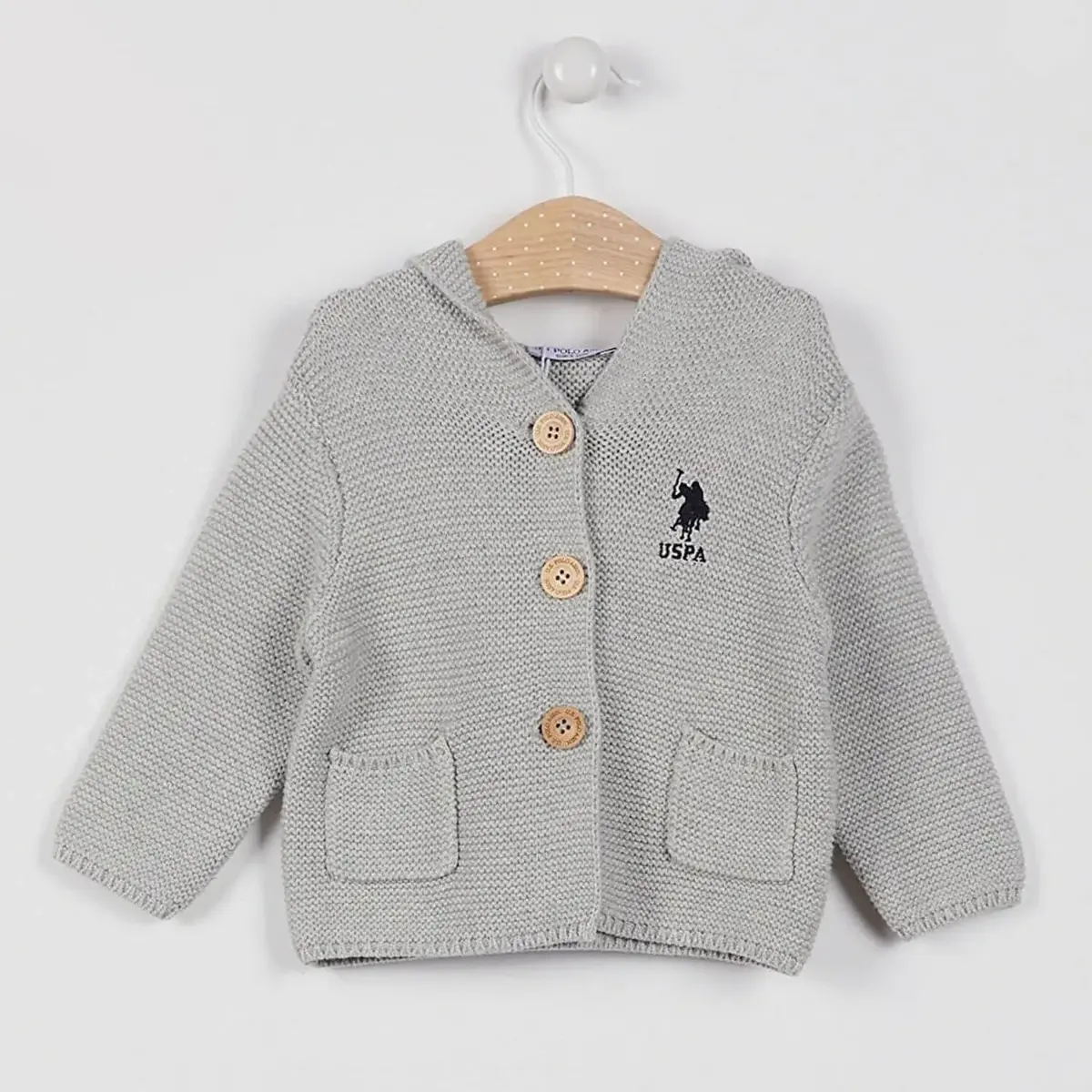 U.S. Polo Hırka Kapüşonlu Gri Melanj U.S. Polo Hırka Kapüşonlu Gri Melanj