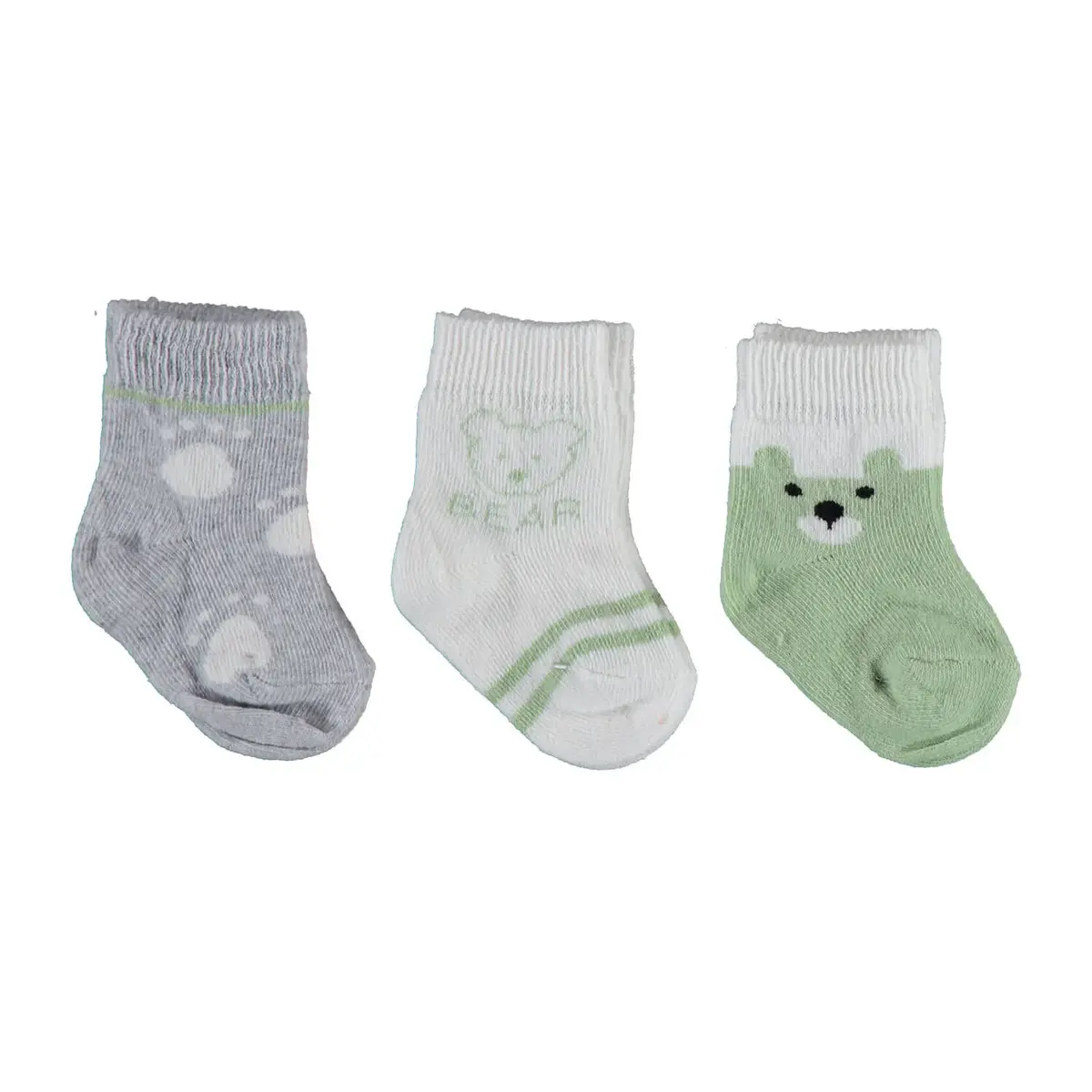 Bibaby Organik Çorap Soket 3lü Bear Yeşil Bibaby Organik Çorap Soket 3lü Bear Yeşil