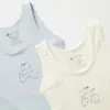 Natuline Organik Atlet Likralı Fun Cat 2li Açık Mavi - Ekru