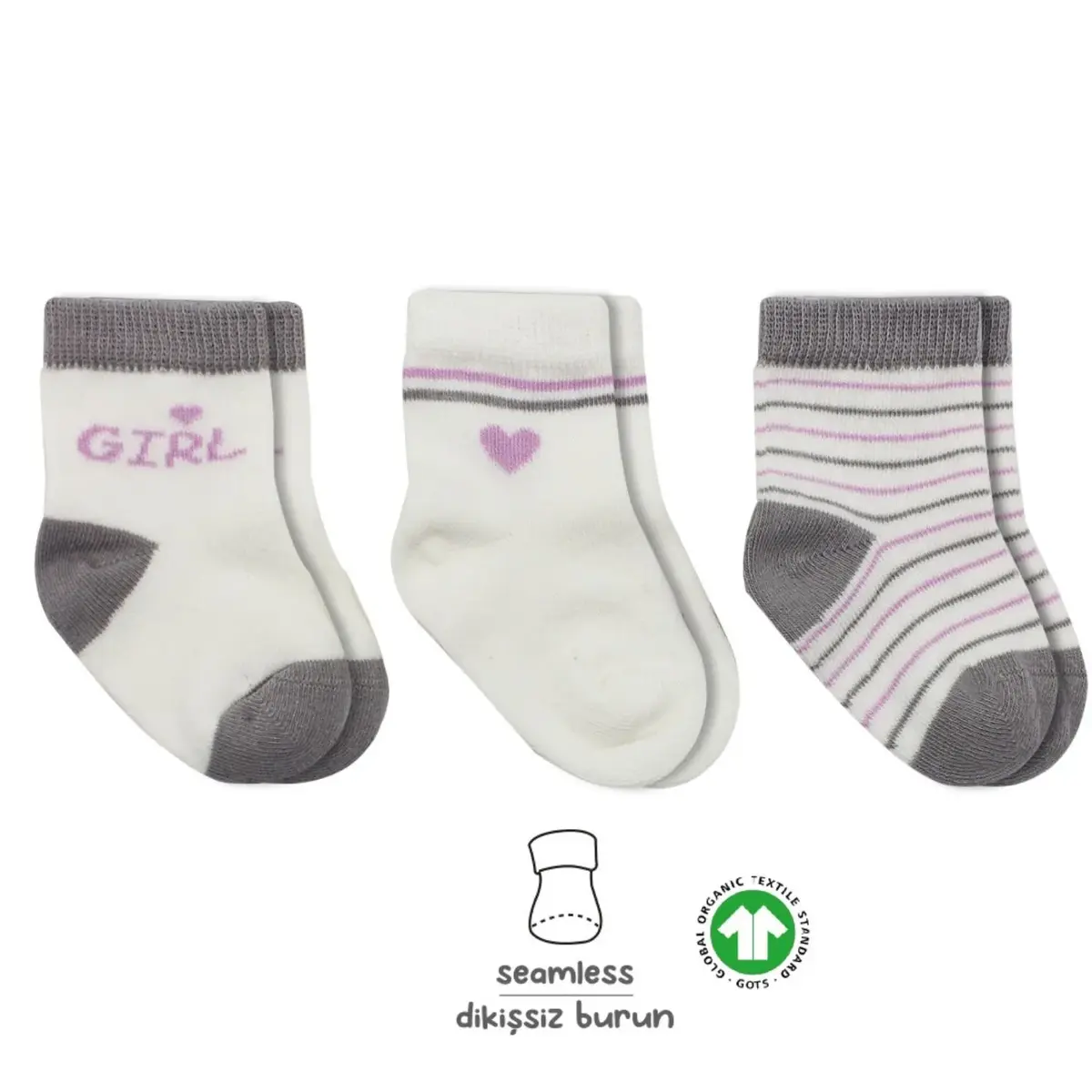 Bibaby Çorap Soket 3lü Penye Boy And Girl Bistyle Gri Bibaby Çorap Soket 3lü Penye Boy And Girl Bistyle Gri