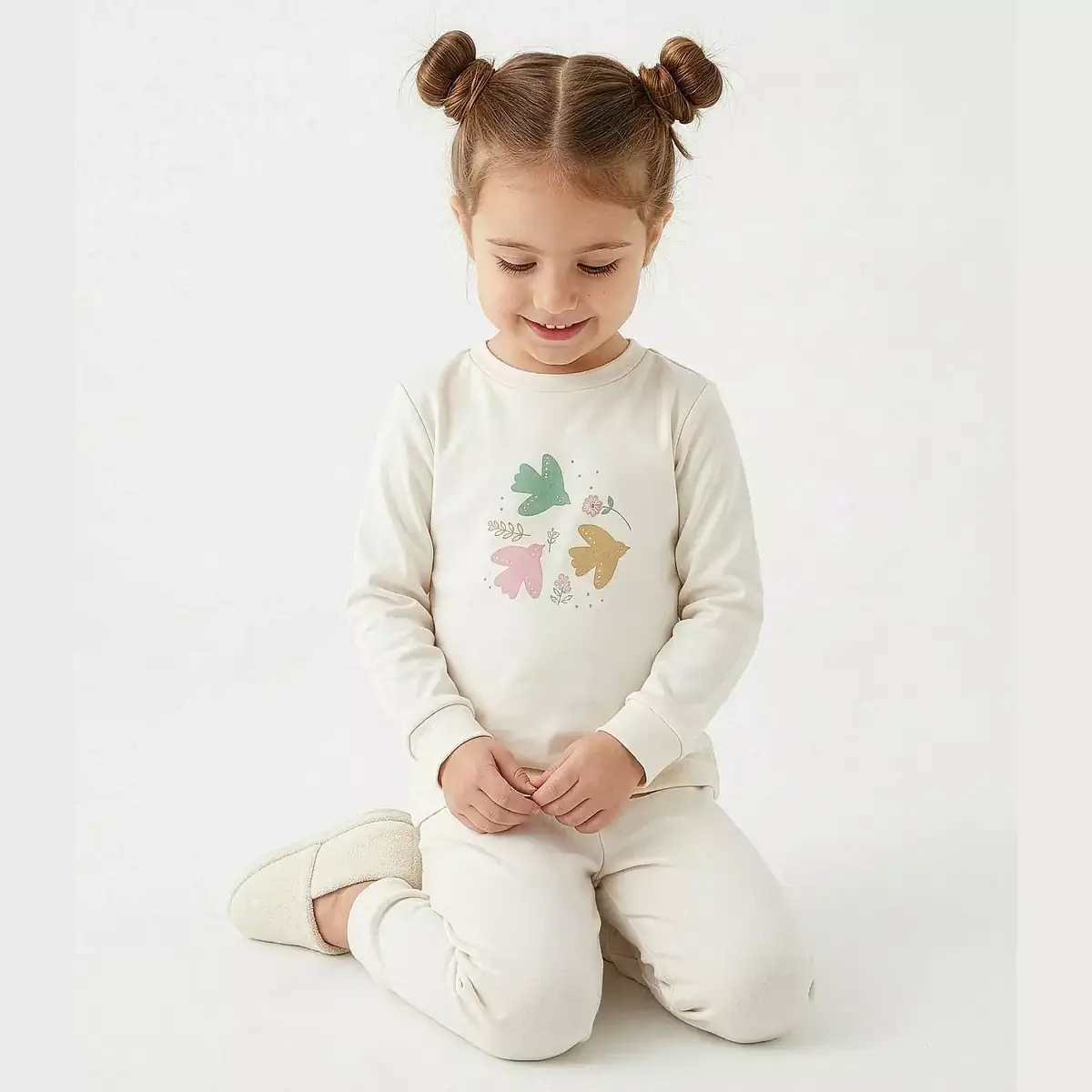 Ella Bonna Pijama Takımı Ekru