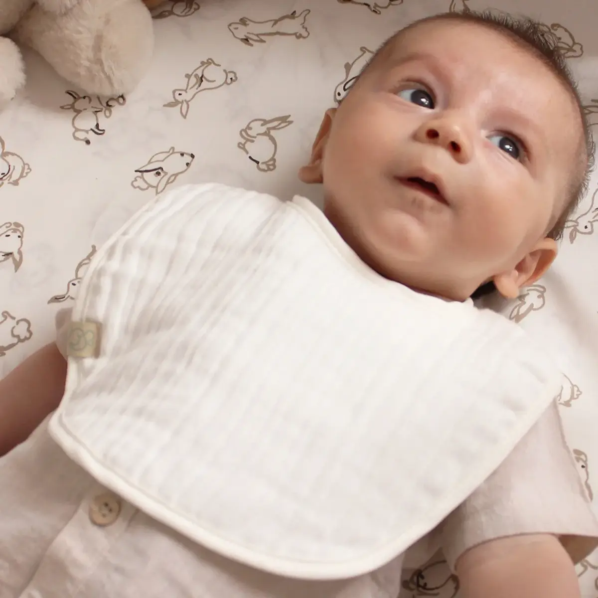 Bibaby Organik Fular Önlük Müslin 3lü Bistyle Taş - Ekru - Antrasit