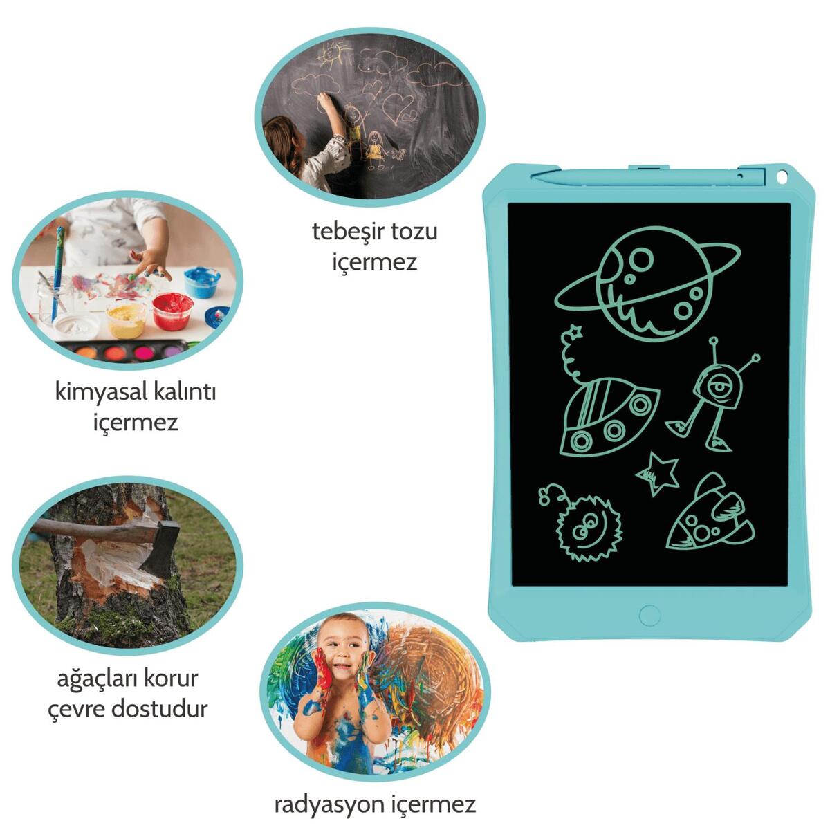 Wicue LCD Dijital Çizim Tableti 11" Mavi