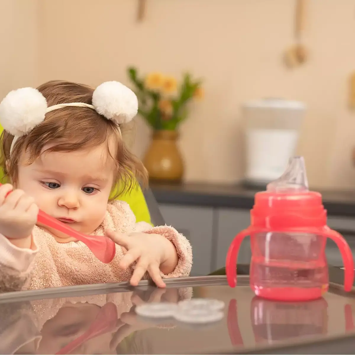 Mamajoo Kulplu Eğitici Bardak 160 ml Pembe