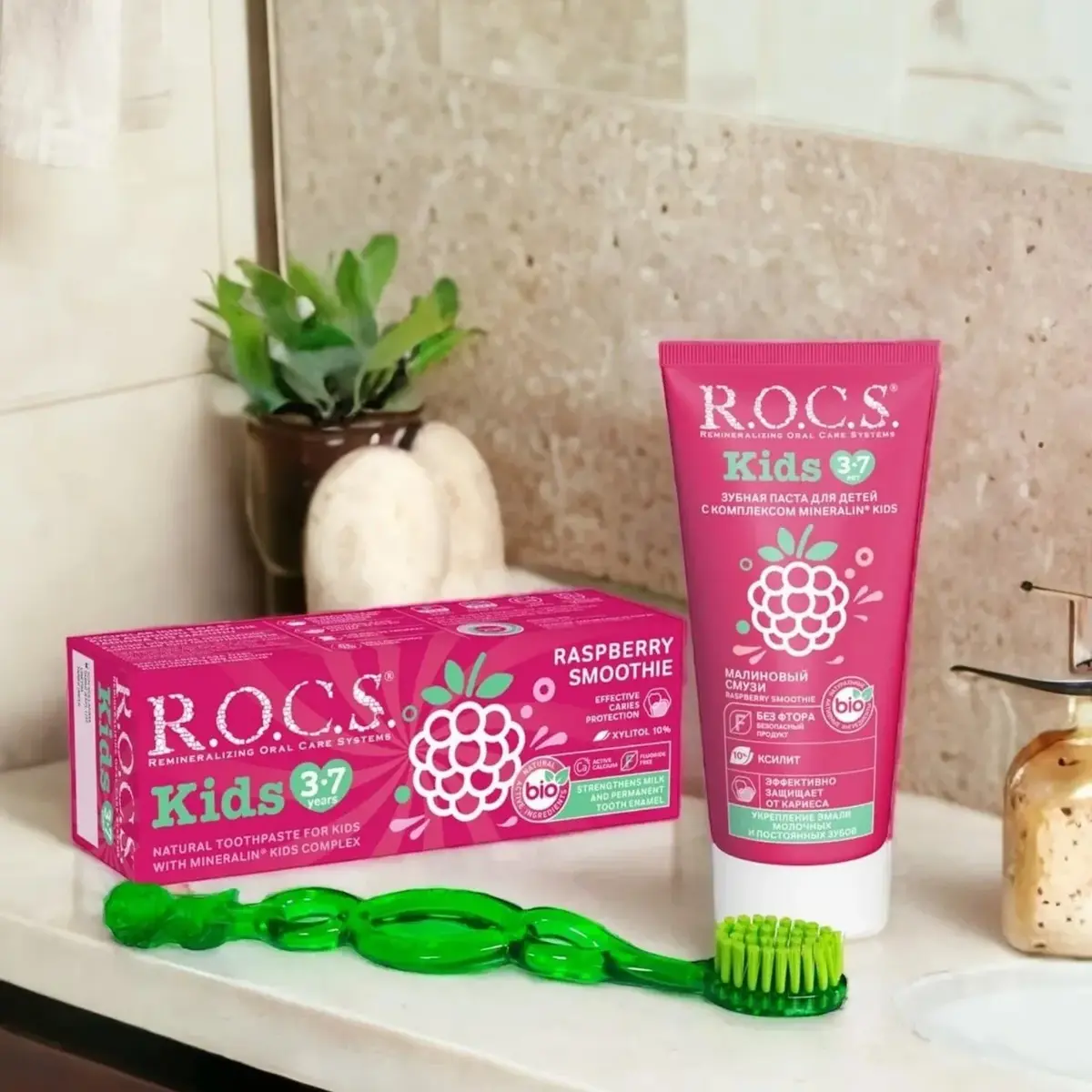 Rocs Kids Çocuk Diş Macunu Ahududu Smoothie 3-7 Yaş