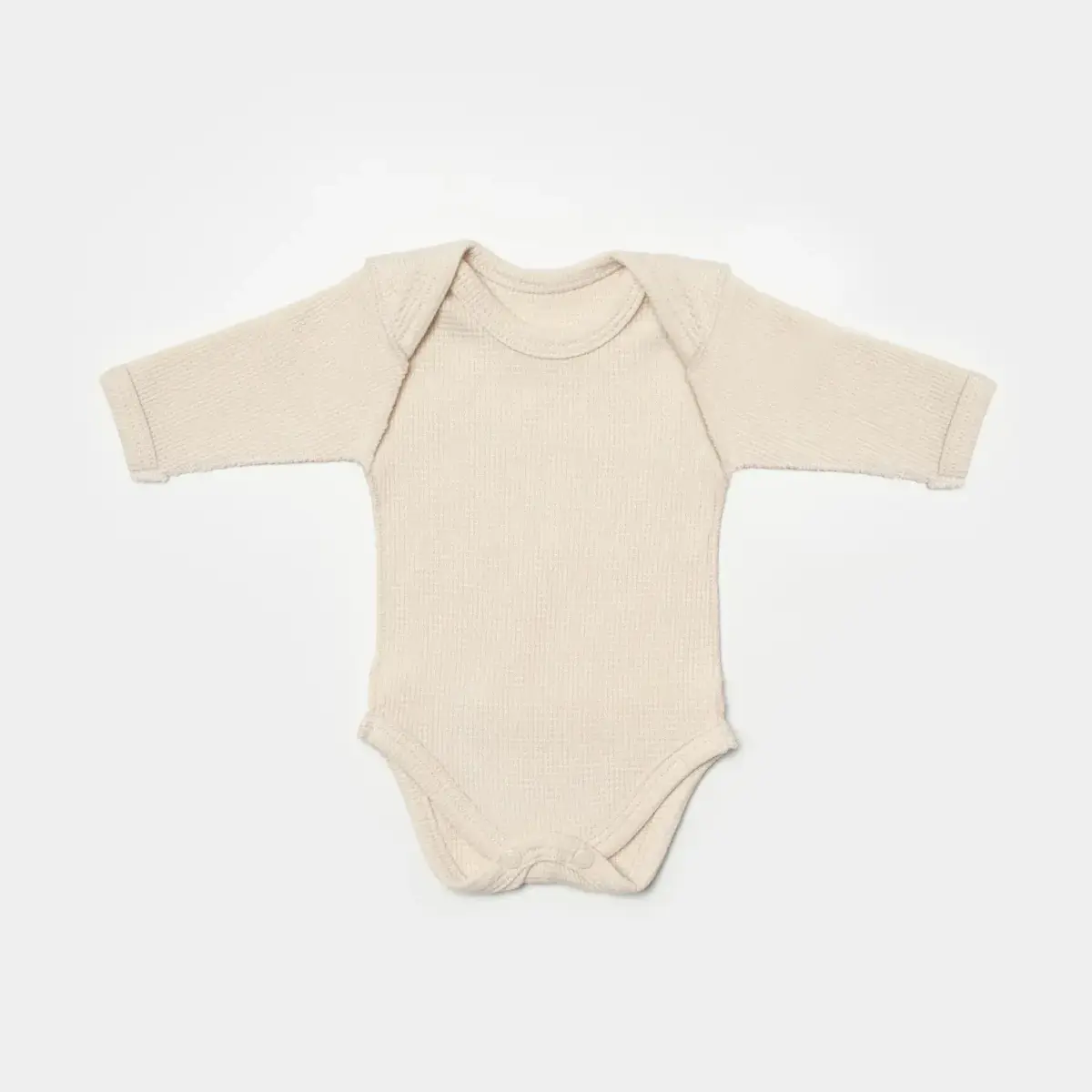 Bibaby Organik Zıbın Takımı 4lü Waffle Smile Prematüre Bej