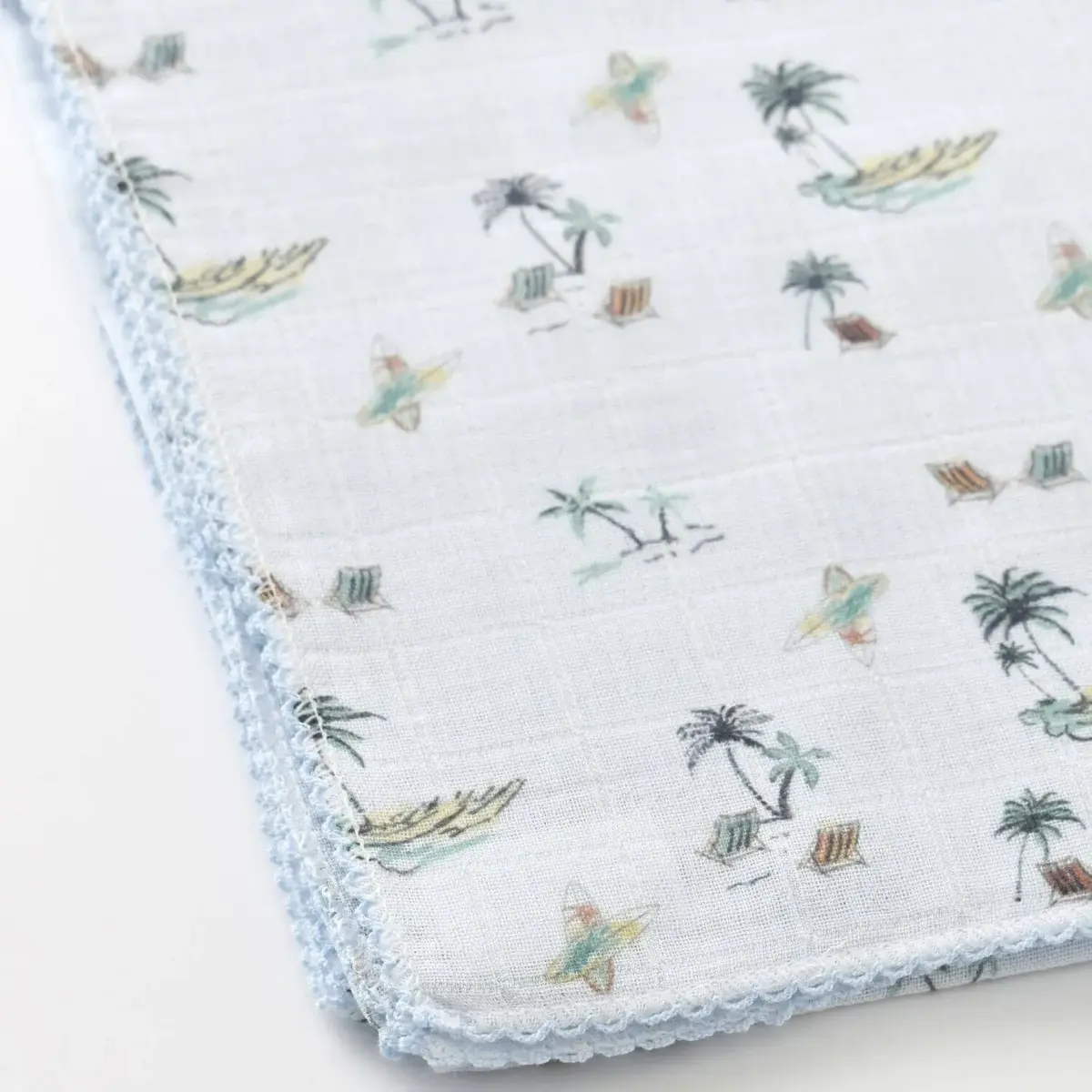 Bibaby Müslin Battaniye Palm Mavi