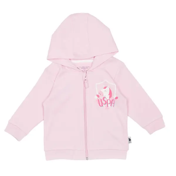 U.S Polo Hırka Kapüşonlu Toz Pembe