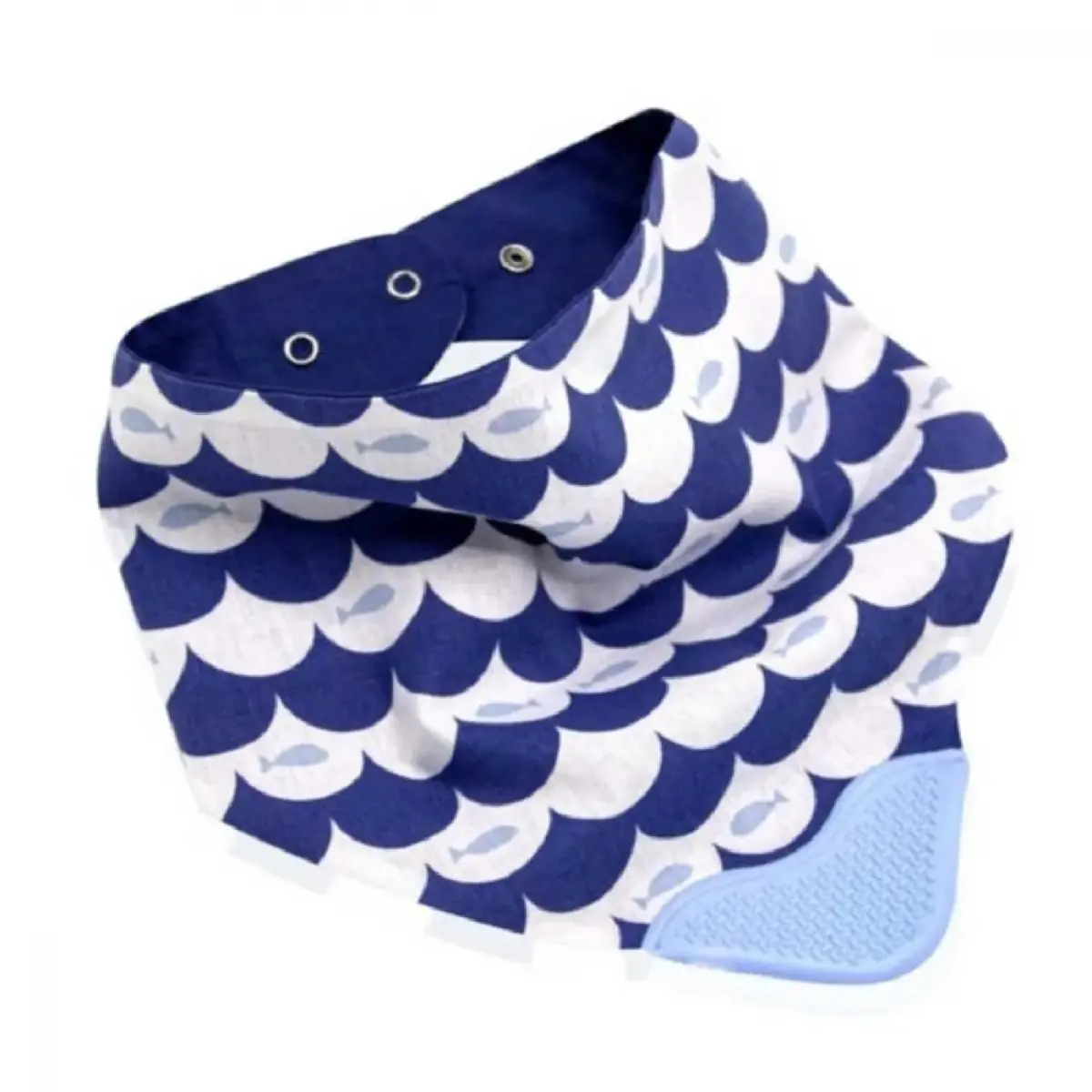 Babyjem Fular Önlük Diş Kaşıyıcılı Poplin Balıklı İndigo Babyjem Fular Önlük Diş Kaşıyıcılı Poplin Balıklı İndigo
