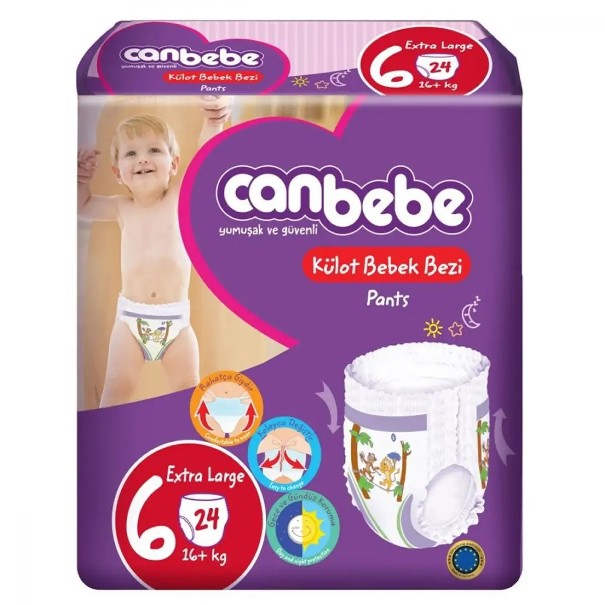 Canbebe Külot Bebek Bezi 6 Beden 16+ Kg 24lü