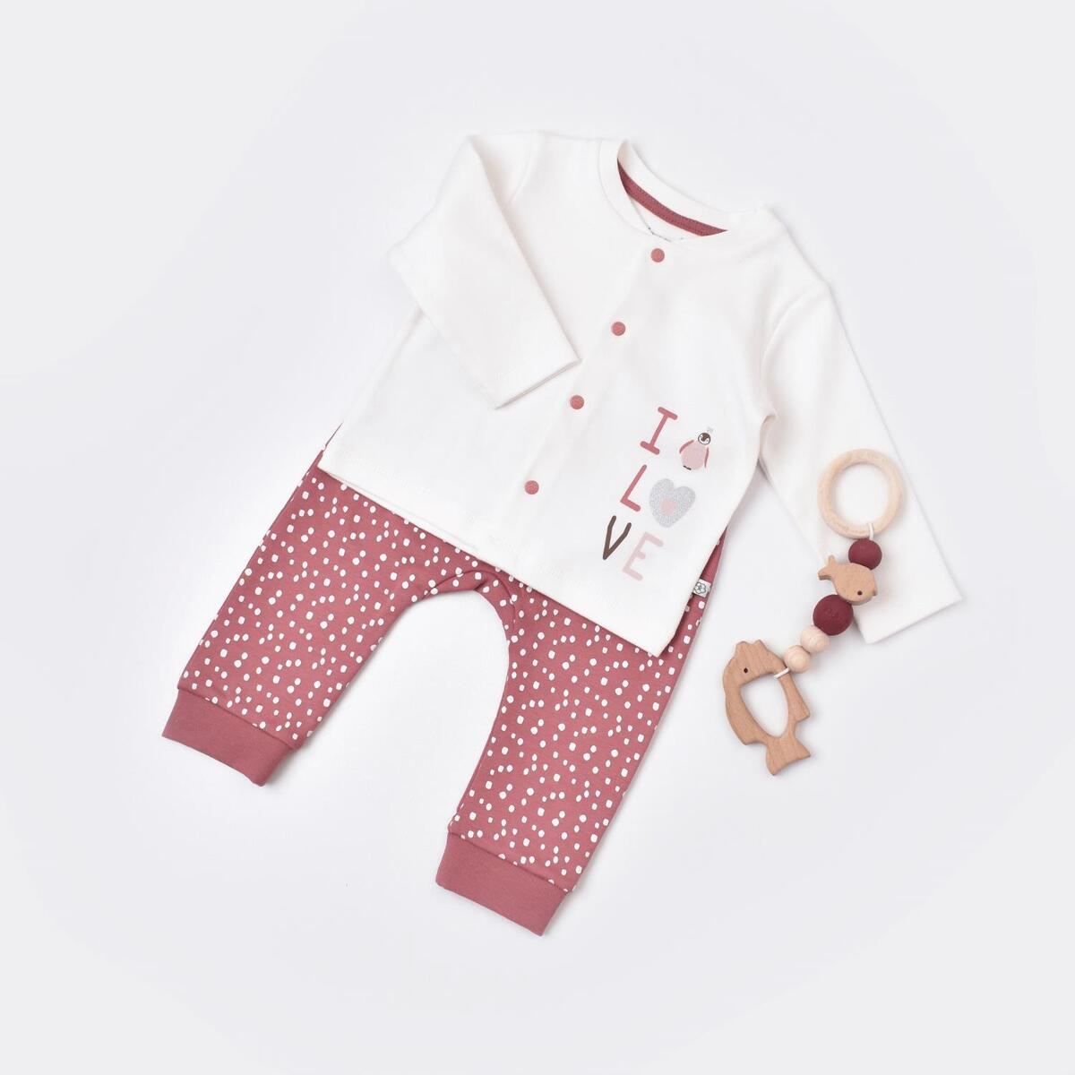Bibaby Organik Pijama Takımı Little Love Rose Dry