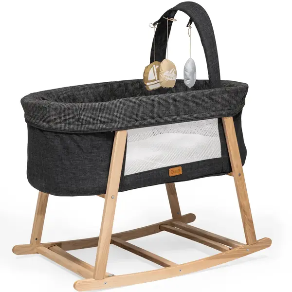 Duux Terra Anne Yanı Ahşap Beşik Anrasit