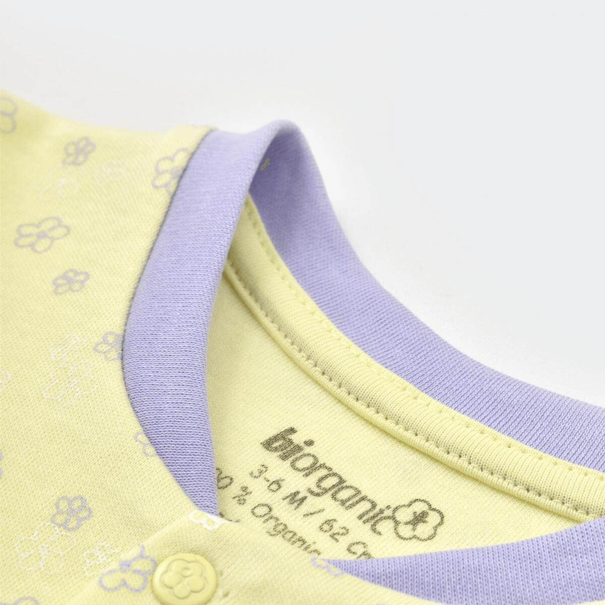 Bibaby Organik Pijama Takımı Love You Baby Yellow Lavander