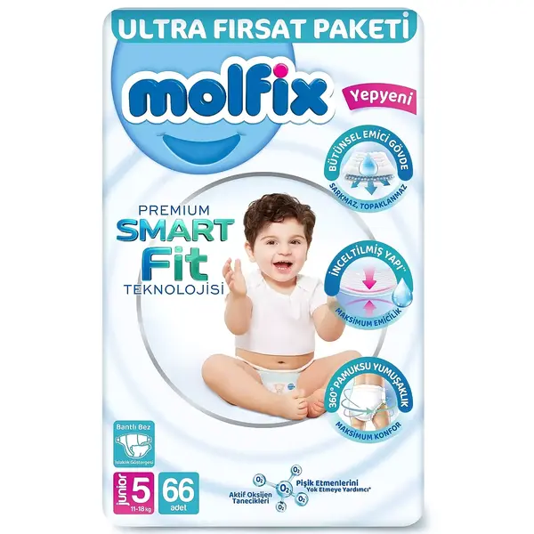 Molfix Premade Bebek Bezi 5 Beden Junior 66lı Ultra Fırsat Paketi