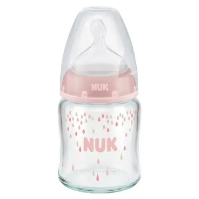 Nuk FC Plus Silikon Emzikli Cam Biberon 120 ml Pembe