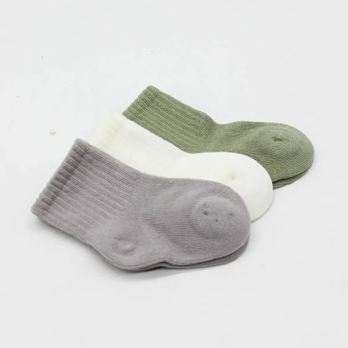 Bistyle Çorap Soket 3lü Penye Koala Boy Gri - Ekru - Nil