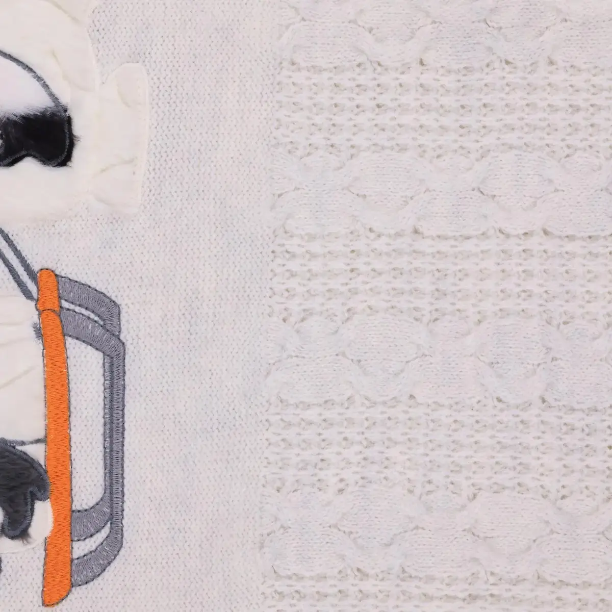 Mini Damla Battaniye Triko Kızaklı 80x100cm Gri