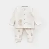 Bibaby Organik Pijama Takımı Brave Lion Ekru - Turkuaz