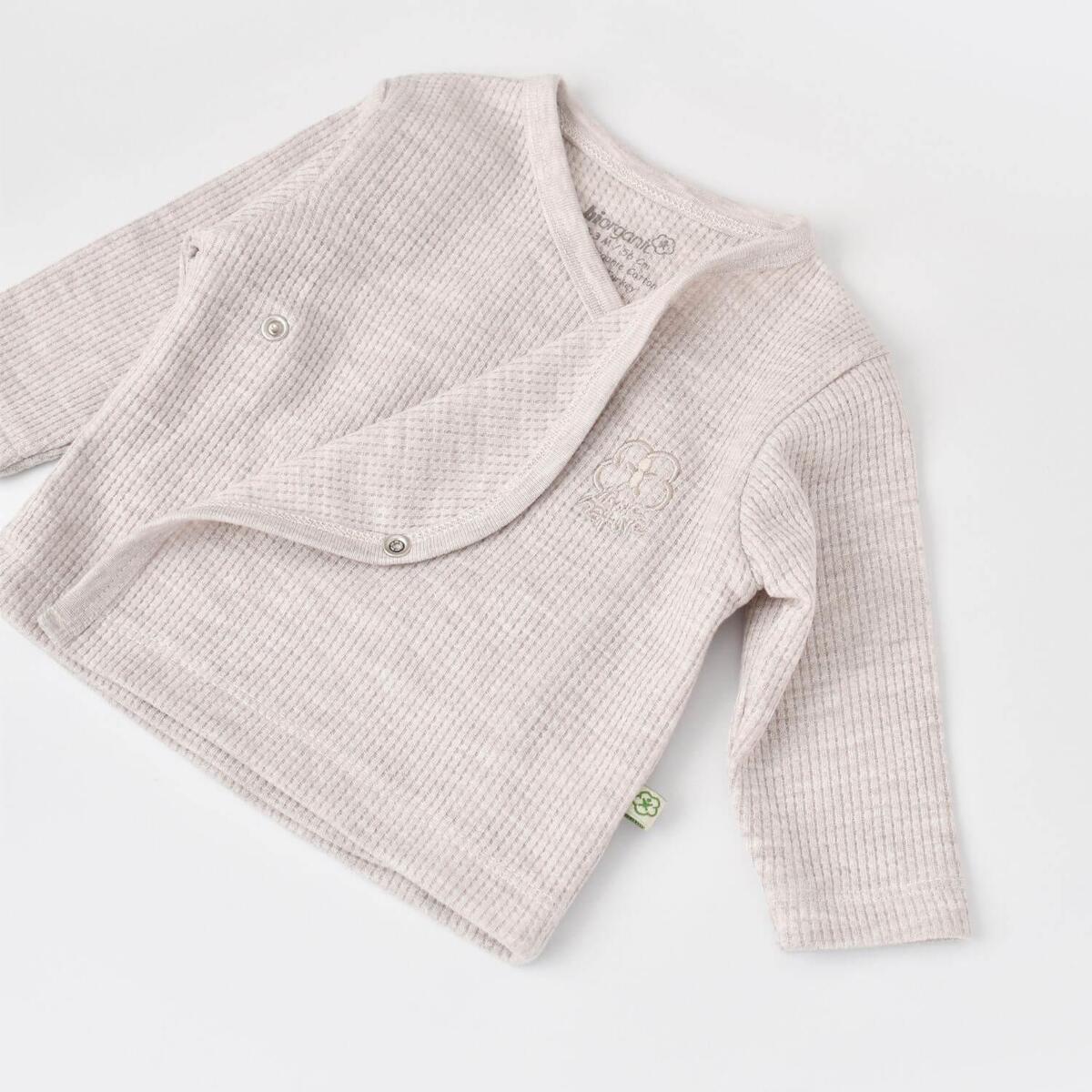 Bibaby Organik Zıbın Takımı 3lü Nature In Waffle Kahve Melanj