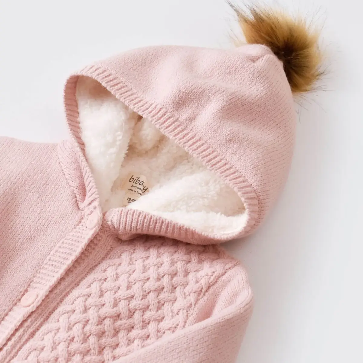 Bibaby Hırka Cepli Welsoft Triko Pembe