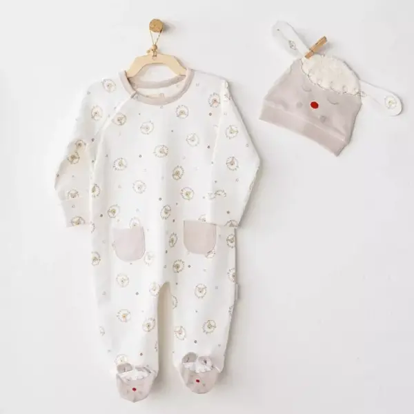 Andy Wawa Tulum Şapka Takım Tinny S Sheeps Ekru