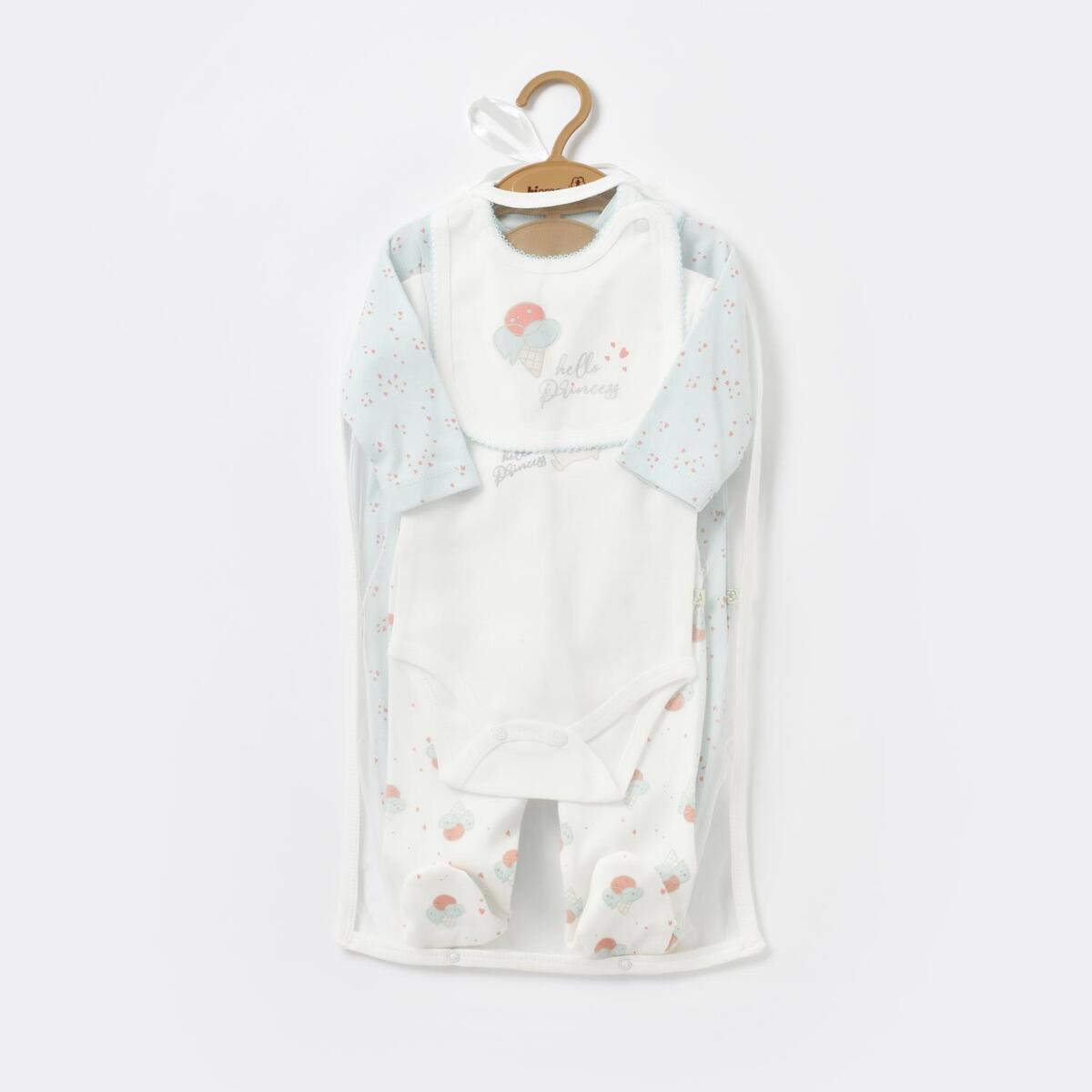Bibaby Organik Tulum Takımı Tüllü Pretty Ears Bunny Mint - Ekru