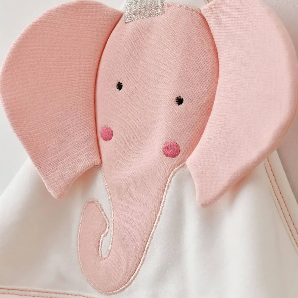 Bibaby Havlu Princess Elephant Ekru - Pembe
