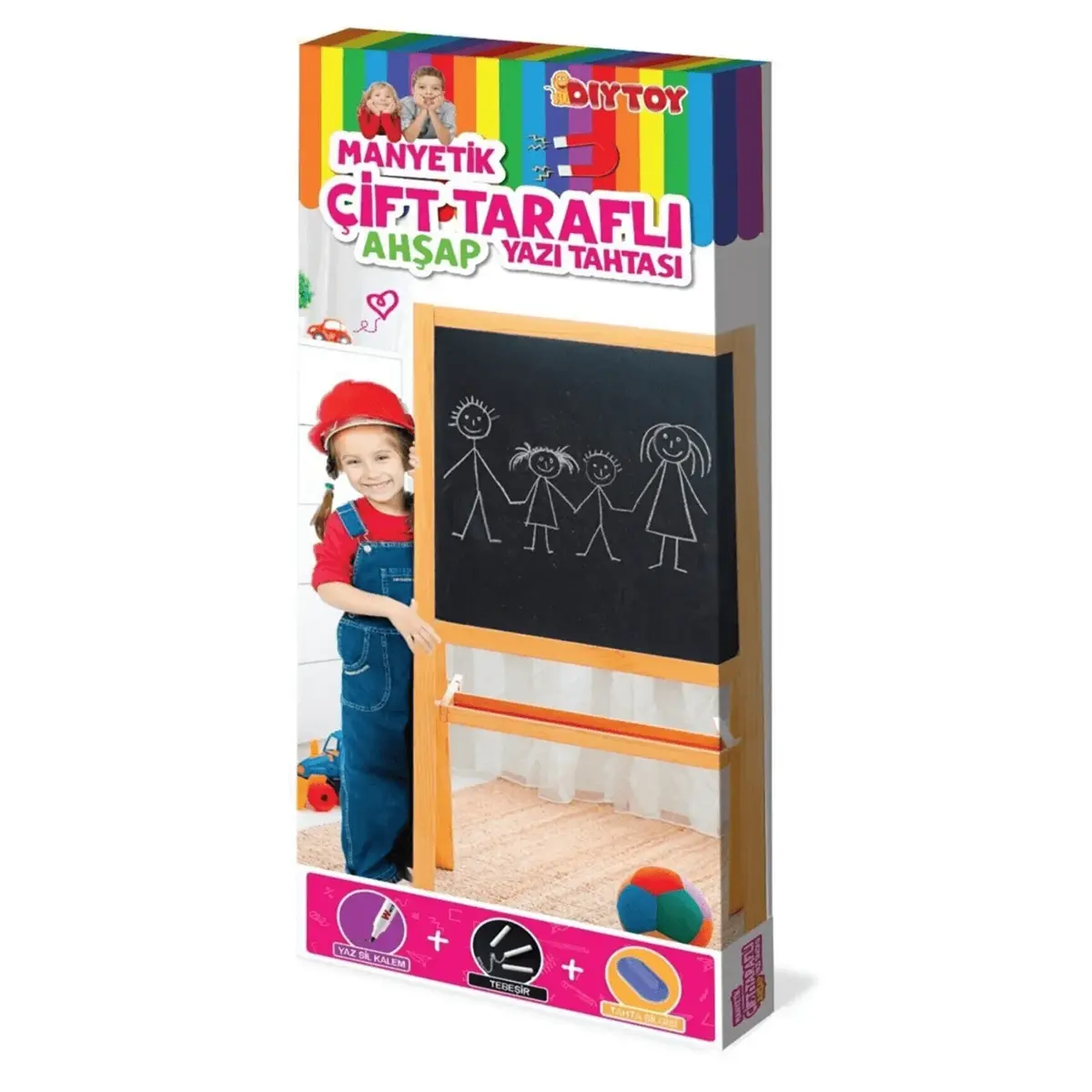 Manyetik Çift Taraflı Ahşap Yazı Tahtası
